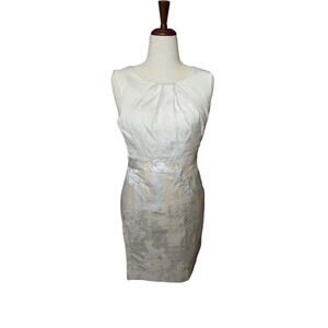 Lela Rose for Loft NWT  Jacquard Skirt Cream Dress‎ Size 8